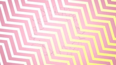 Pembe arka planda dönen ağın üzerinde sarı ve beyaz zikzak çizgilerinin animasyonu. iletişim ağı konsepti dijital olarak oluşturulmuş video.