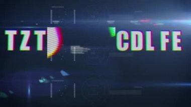 Beyaz metin animasyonu, sistem hacklenmiş, veri işleme ve ışıklarla siyah üzerine. küresel iletişim ve veri güvenliği teknolojisi kavramı, dijital olarak oluşturulmuş video.