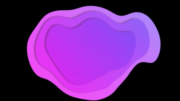 Animación Reloj Con Manecillas Giratorias Sobre Manchas Concéntricas Púrpuras Sobre — Vídeo de stock