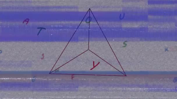 Animação Processamento Dados Letras Figura Geométrica Educação Global Interface Digital — Vídeo de Stock