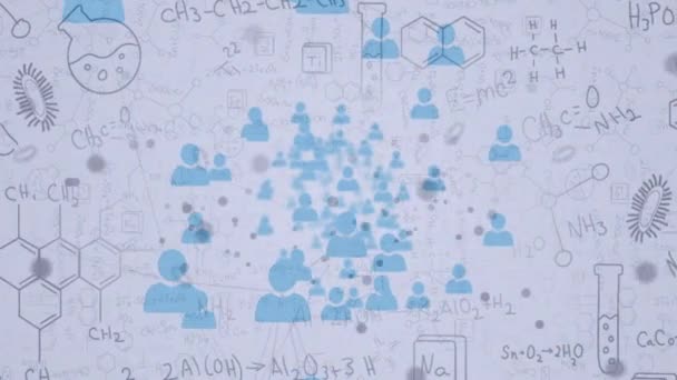 Réseau Icônes Profil Contre Des Structures Chimiques Des Formules Sur — Video