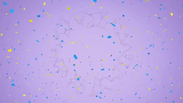 Анімація Обертової Мережі Язків Фіолетовому Фоні Глобальні Соціальні Мережі Цифровий — стокове відео