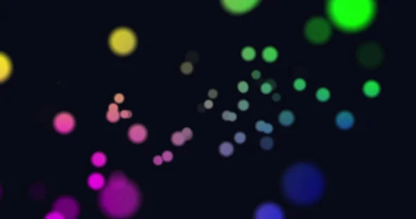 Bild Von Mehrfarbig Leuchtenden Lichtpunkten Die Sich Hypnotischer Bewegung Auf — Stockfoto