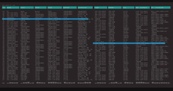 Gri ve mavi bilgisayar ekranında veri işleme resmi. küresel teknoloji veri işleme ve hesaplama kavramı dijital olarak oluşturuldu