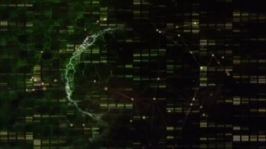 Beyin dönüşünün animasyonu, kara arkaplan üzerindeki bağlantılar ve veri işleme ağı üzerinden. küresel tıbbi araştırma ve veri ağı konsepti, dijital olarak oluşturulmuş video.