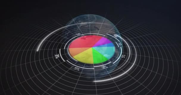 Animation Des Statistiques Traitement Des Données Financières Dans Monde Entier — Video