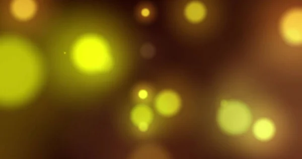 Зображення Жовтих Сяючих Плям Світла Рухаються Гіпнотичному Русі Чорному Тлі — стокове фото