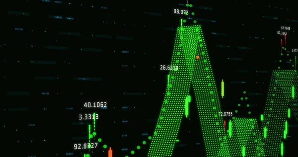 Egy Színes Grafikon Képe Színes Számokkal Egy Rács Felett Globális — Stock Fotó