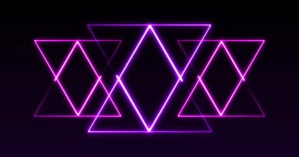 シームレスなループに輝く三角形の紫色の形成にピンクの画像 色と動きの概念はデジタルで生成され — ストック写真