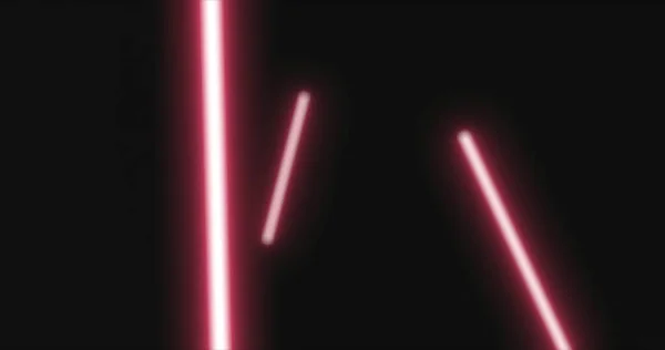Pulsierende Rote Neonstreifenlichter Schweben Auf Schwarzem Hintergrund Energie Strom Farb — Stockfoto