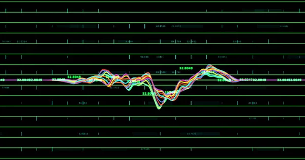 Imagen Gráfico Colorido Subiendo Bajando Sobre Una Rejilla Economía Global —  Fotos de Stock