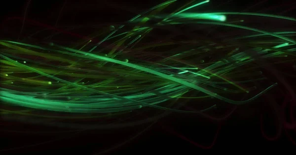 Στροβιλιζόμενη Δέσμη Πράσινων Ινών Μαύρο Φόντο Ενέργεια Χρωματική Έννοια Ψηφιακά — Φωτογραφία Αρχείου