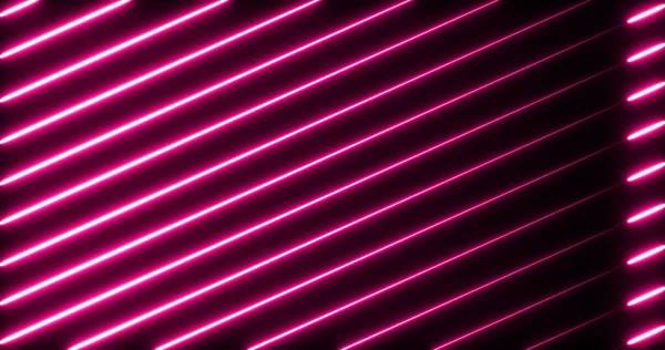 Immagine Più Linee Diagonali Luminose Neon Rosa Che Muovono Loop — Foto Stock