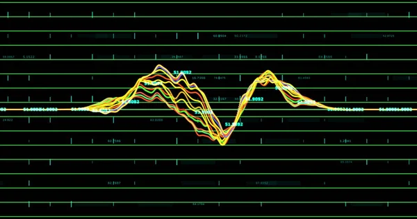 Bir Izgara Üzerinde Yukarı Aşağı Giden Renkli Bir Grafiğin Resmi — Stok fotoğraf