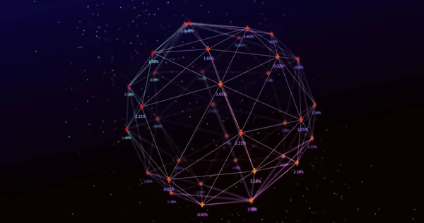 Imagen Interfaz Digital Globo Red Conexiones Con Flechas Números Sobre — Foto de Stock