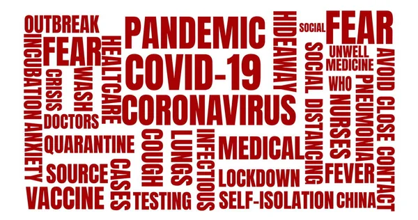 Image Words Related Coronavirus Covid Forming Table White Background Global — Stock Photo, Image