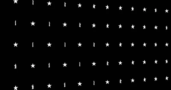 黒の背景に繰り返し動きを見せるシームレスなループの中で形成されるアメリカ国旗の白い星の複数の行の画像 米国大統領選挙民主主義の概念デジタルで生成されたイメージ — ストック写真