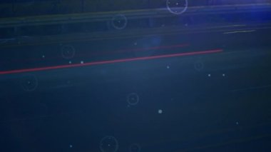 Şehir manzarası üzerindeki bağlantı ağının animasyonu. küresel bağlantılar, dijital arayüz, teknoloji ve ağ konsepti dijital olarak oluşturulmuş video.