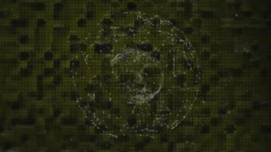 Mavi dalgalar üzerindeki bağlantı ağlarının animasyonu. dijital arayüz, teknoloji ve ağ konsepti dijital olarak oluşturulmuş video.