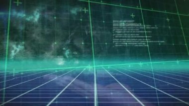 Bağlantı ağlarıyla veri işlemenin animasyonu. küresel bağlantılar, teknoloji, dijital arayüz ve bağlantılar konsepti dijital olarak oluşturulmuş video.