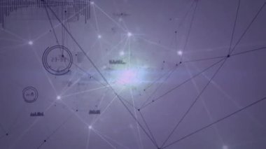 Gri arkaplan üzerindeki bağlantı ağının animasyonu. küresel iletişim, iş dünyası, dijital arayüz, teknoloji ve ağ konsepti dijital olarak oluşturulmuş video.