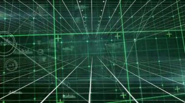 Bağlantı ağlarıyla veri işlemenin animasyonu. küresel bağlantılar, teknoloji, dijital arayüz ve bağlantılar konsepti dijital olarak oluşturulmuş video.