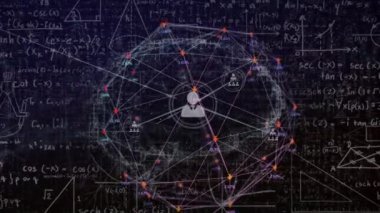 Bağlantı ağı olan insan beyninin animasyonu. küresel bilim, dijital arayüz, teknoloji ve ağ konsepti dijital olarak oluşturulmuş video.