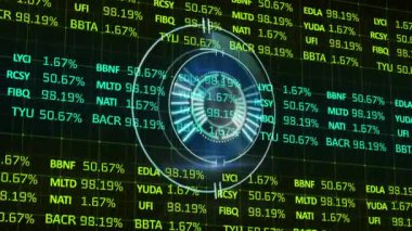 Veri işleme üzerinde taramaların animasyonu. küresel teknoloji dijital arayüzü, teknoloji ve bağlantılar konsepti dijital olarak oluşturulmuş video.