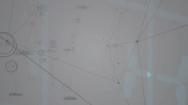 İstatistiklerle bağlantı ağının animasyonu. küresel bağlantılar, iş dünyası, dijital arayüz, teknoloji ve ağ konsepti dijital olarak oluşturulmuş video.