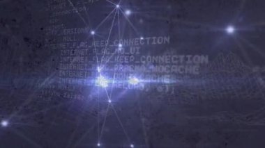 Bağlantılar ve veri işleme ağlarının animasyonu. küresel bağlantılar, dijital arayüz, teknoloji ve ağ konsepti dijital olarak oluşturulmuş video.