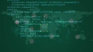 Bağlantı ağlarıyla veri işlemenin animasyonu. küresel bağlantılar, teknoloji, dijital arayüz ve bağlantılar konsepti dijital olarak oluşturulmuş video.