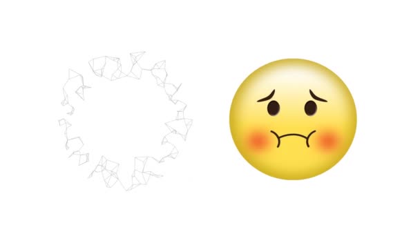 Animación Emoji Enfermo Icono Sobre Fondo Blanco Medios Sociales Globales — Vídeo de stock