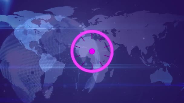 Animación Red Conexiones Sobre Mapa Del Mundo Tecnología Datos Comunicación — Vídeos de Stock