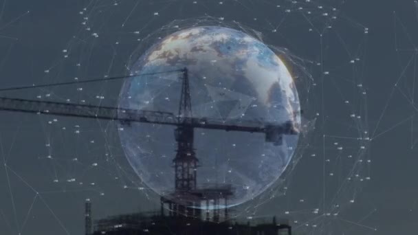 지구의 애니메이션 현장을 연결하는 글로벌 비즈니스 디지털 인터페이스 디지털 비디오 — 비디오