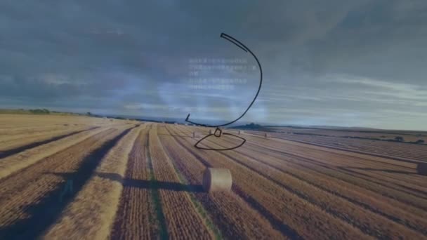 Animasjon Verdensomspennende Finansiell Databehandling Landbruksområdet Globalt Landbruk Næringsliv Digitalt Grensesnitt – stockvideo
