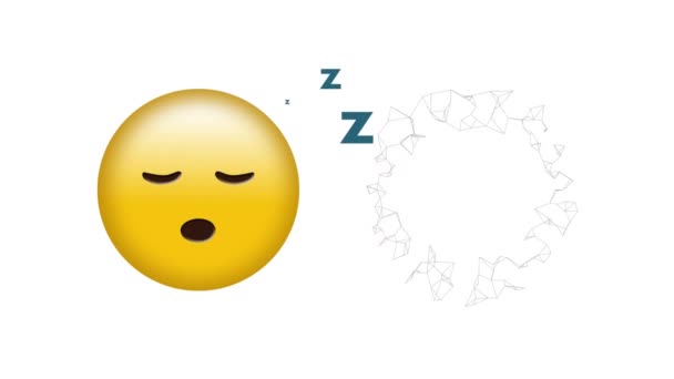 Animation Sleeping Emoji Icon White Background Global Social Media Communication — Stock Video