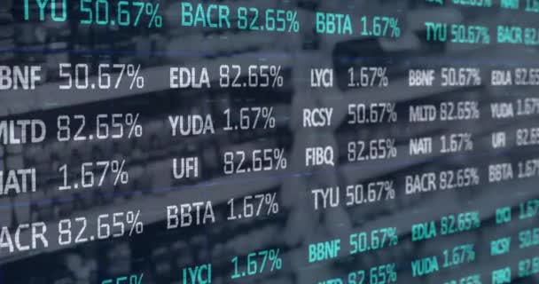 Animação Processamento Dados Financeiros Sobre Interior Loja Conceito Global Compras — Vídeo de Stock