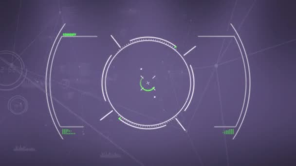 Animation Balayage Portée Avec Réseau Connexions Communication Globale Affaires Interface — Video