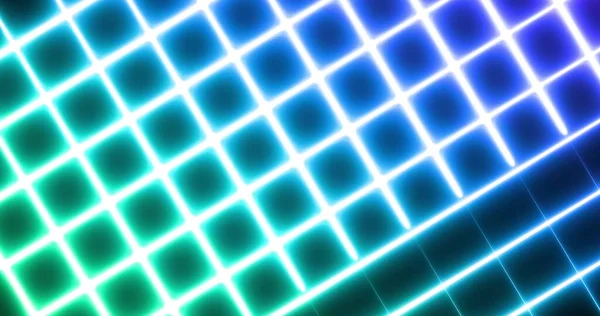 Image Glowing Neon Blue Green Mesh Moving Seamless Loop Black — Stock Photo, Image
