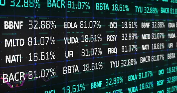 白と青の株式市場データの画像は グリッド上で圧延と処理します 世界経済の株式市場の概念デジタル組成 — ストック写真