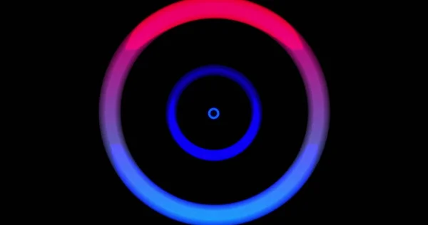 Image Multiple Colourful Neon Circles Spinning Moving Changing Background Colour — Stock Photo, Image