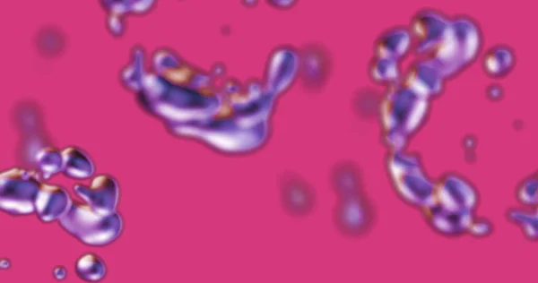 Розплавлені Металеві Фіолетові Рухомі Органічні Форми Виникають Рожевого Фону Концепція — стокове фото