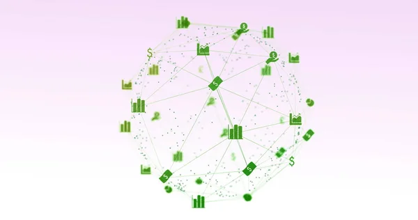 Beeld Van Digitale Interface Globe Van Het Netwerk Van Verbindingen — Stockfoto