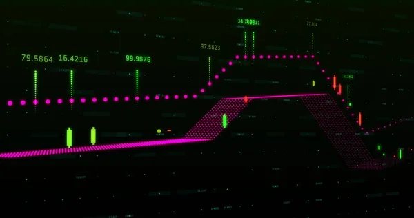 Image Colourful Graph Colourful Numbers Grid Global Economy Stock Market — Stock Photo, Image