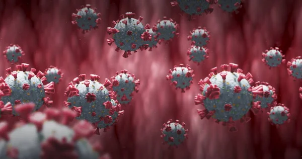 Imagem Macro Células Coronavirus Covid Flutuando Uma Veia Medicina Saúde — Fotografia de Stock
