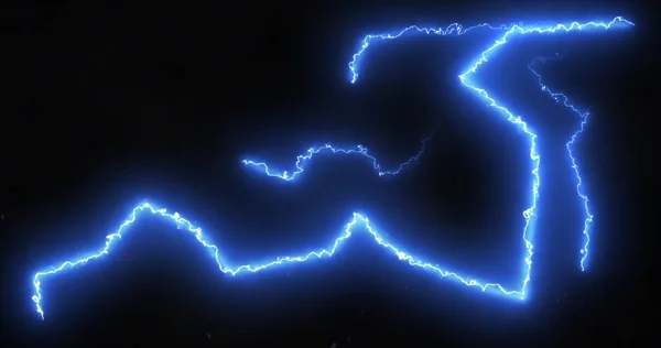 Kék Villámok Elektromos Áram Fekete Háttér Energia Elektromosság Fény Mozgás — Stock Fotó