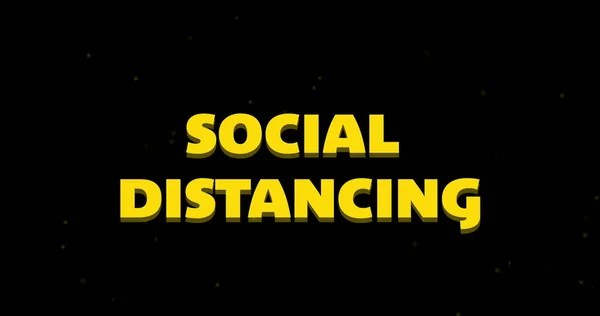 Gambar Kata Kata Social Distancing Ditulis Dengan Warna Kuning Dan — Stok Foto
