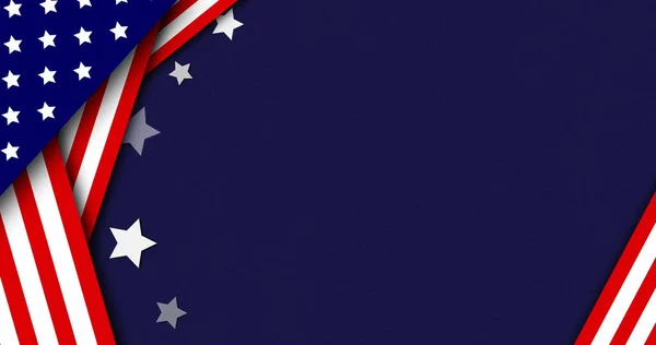 白い星がちらつき アメリカの国旗が青い背景の繰り返しの動きの中でシームレスなループで動き回っているイメージ 米国大統領選挙民主主義の概念デジタルで生成されたイメージ — ストック写真