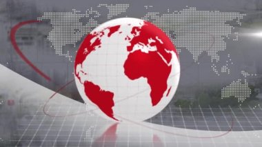 Şehir manzarası üzerindeki bağlantı ağının animasyonu. küresel bağlantı, dijital arayüz, teknoloji ve ağ konsepti dijital olarak oluşturulmuş video.