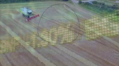 Tarım alanındaki mali veri işleme animasyonunun birleşimi. 